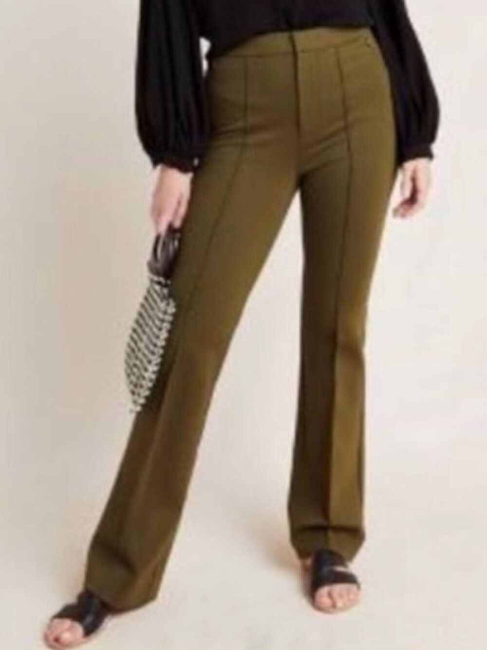 Anthropologie Essential Trousers in Olive Green 14